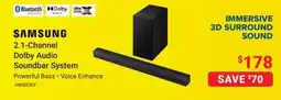 Visions Electronics Samsung 2.1-Channel Dolby Audio Soundbar System offer