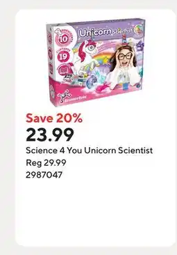 Staples Science 4 You Unicorn Scientist offer