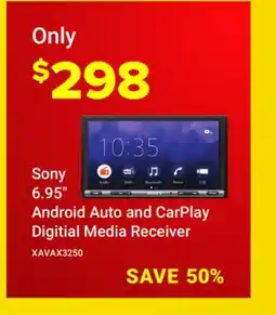 Visions Electronics Sony 6.95 Android Auto and CarPlay Digitial Media Receiver offer