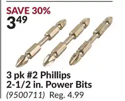 Princess Auto 3 pk #2 Phillips 2-1/2 in. Power Bits offer