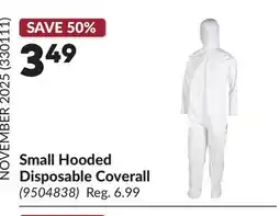 Princess Auto Small Hooded Disposable Coverall offer