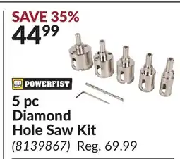Princess Auto 5 pc Diamond Hole Saw Kit offer