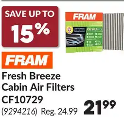 Princess Auto Fresh Breeze Cabin Air Filters offer