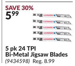 Princess Auto 5 pk 24 TPI Bi-Metal Jigsaw Blades offer