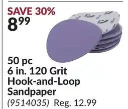 Princess Auto 50 pc 6 in. 120 Grit Hook-and-Loop Sandpaper offer