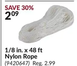Princess Auto 1/8 in. x 48 ft Nylon Rope offer