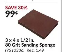 Princess Auto 3 x 4 x 1/2 in. 80 Grit Sanding Sponge offer
