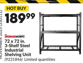 Princess Auto 72 x 72 in. 3-Shelf Steel Industrial Shelving Unit offer