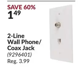 Princess Auto 2-Line Wall Phone/ Coax Jack offer