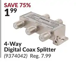 Princess Auto 4-Way Digital Coax Splitter offer