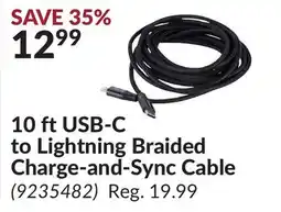 Princess Auto 10 ft USB-C to Lightning Braided Charge-and-Sync Cable offer
