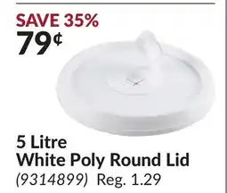 Princess Auto 5 Litre White Poly Round Lid offer