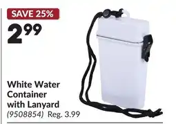 Princess Auto White Water Container with Lanyard offer