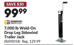 Princess Auto 7,000 lb Weld-On Drop Leg Sidewind Trailer Jack offer