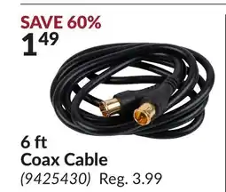 Princess Auto 6 ft Coax Cable offer