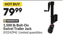 Princess Auto 1,500 lb Bolt-On Swivel Trailer Jack offer