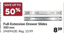 Princess Auto Full-Extension Drawer Slides offer