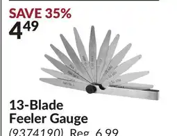 Princess Auto 13-Blade Feeler Gauge offer