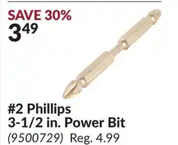 Princess Auto 2 Phillips 3-1/2 in. Power Bit offer