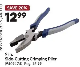 Princess Auto 9 in. Side-Cutting Crimping Plier offer