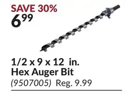 Princess Auto 1/2 x 9 x 12 in. Hex Auger Bit offer