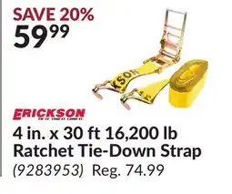 Princess Auto 4 in. x 30 ft 16, 200 lb Ratchet Tie-Down Strap offer