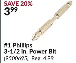 Princess Auto 1 Phillips 3-1/2 in. Power Bit offer
