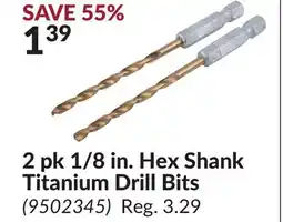 Princess Auto 2 pk 1/8 in. Hex Shank Titanium Drill Bits offer
