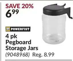 Princess Auto 4 pk Pegboard Storage Jars offer