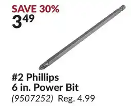 Princess Auto 2 Phillips 6 in. Power Bit offer