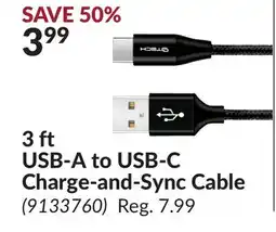 Princess Auto 3 ft USB-A to USB-C Charge-and-Sync Cable offer