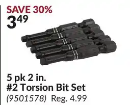 Princess Auto 5 pk 2 in. #2 Torsion Bit Set offer