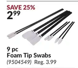 Princess Auto 9 pc Foam Tip Swabs offer