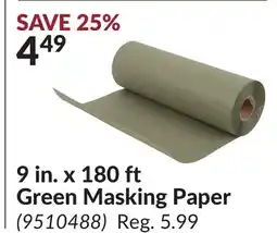 Princess Auto 9 in. x 180 ft Green Masking Paper offer