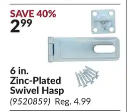 Princess Auto 6 in. Zinc-Plated Swivel Hasp offer