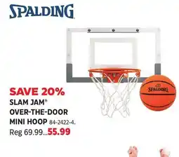 Canadian Tire SLAM JAM OVER-THE-DOOR MINI HOOP offer