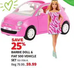 Canadian Tire BARBIE DOLL & FIAT 500 VEHICLE SET offer