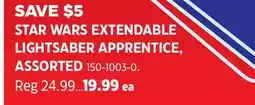 Canadian Tire STAR WARS EXTENDABLE LIGHTSABER APPRENTICE offer