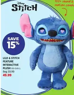 Canadian Tire Disney LILO & STITCH FEATURE INTERACTIVE PLUSH offer