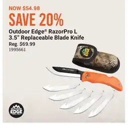 Cabela's Outdoor Edge RazorPro L 3.5 Replaceable Blade Knife offer