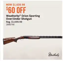 Cabela's Weatherby Orion Sporting Over/Under Shotgun offer
