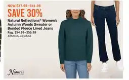 Cabela's Natural Reflections Women's Autumn Woods Sweater or Bonded Fleece Lined Jeans offer