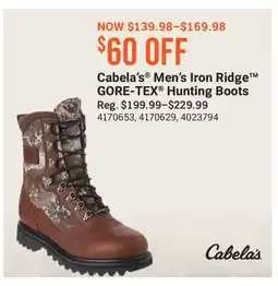 Cabela's Cabela's Men's Iron Ridge GORE-TEX Hunting Boots offer