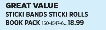 Canadian Tire STICKI BANDS STICKI ROLLS BOOK PACK offer