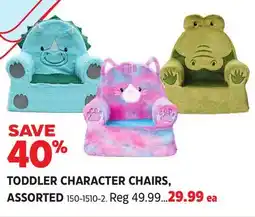 Canadian Tire TODDLER CHARACTER CHAIRS offer