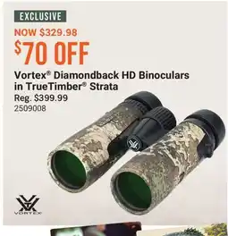 Cabela's Vortex Diamondback HD Binoculars in TrueTimber Strata offer
