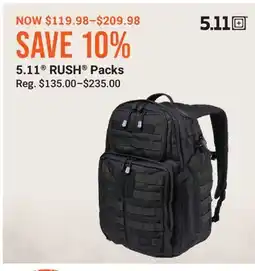 Cabela's 5.11 RUSH Packs offer