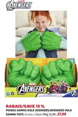 Canadian Tire Marvel AVENGERS HULK GAMMA FISTS offer