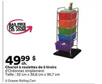 Michaels Chariot à roulettes de 5 tiroirs d'Ordonnez simplement offer