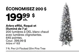 Michaels Arbre effilé, floqué et illuminé de 7 pi offer